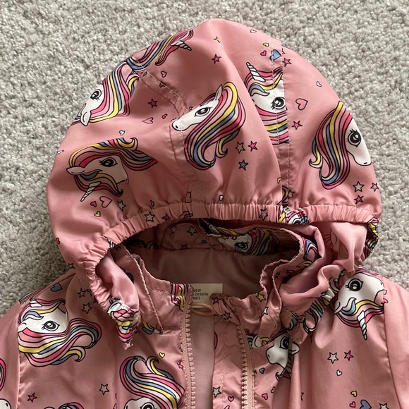 H&M Kids Hooded Unicorn Print Windbreaker - Picture 3 of 9